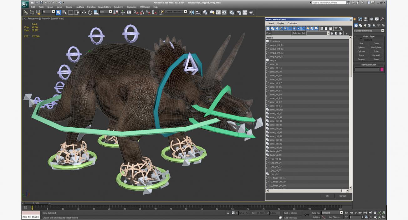 3D Triceratops Rigged model