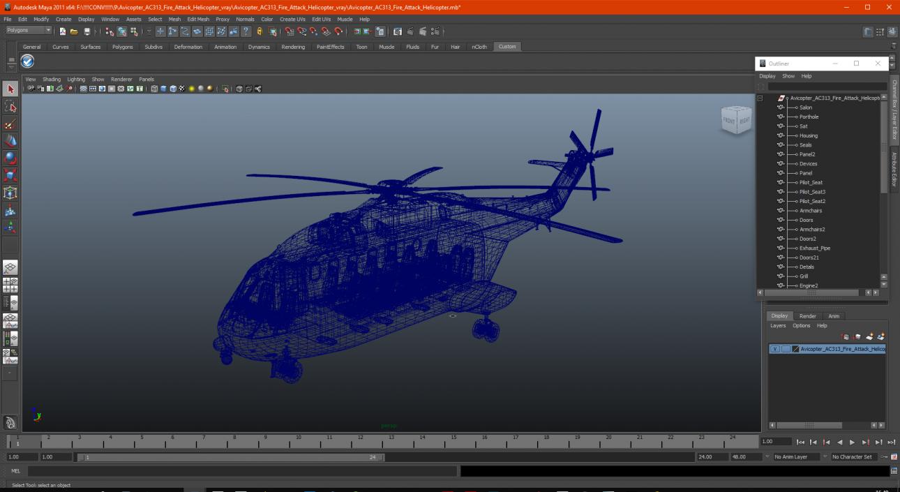 3D Avicopter AC313 Fire Attack Helicopter model