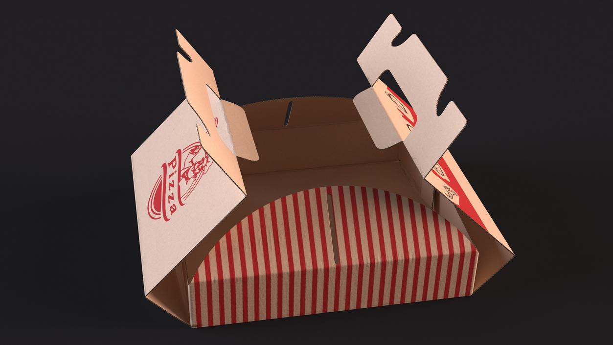 3D Open Pizza Box with Handle