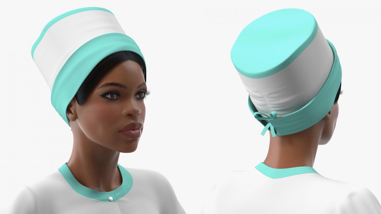 Light Skin Black Nurse Rigged 3D model