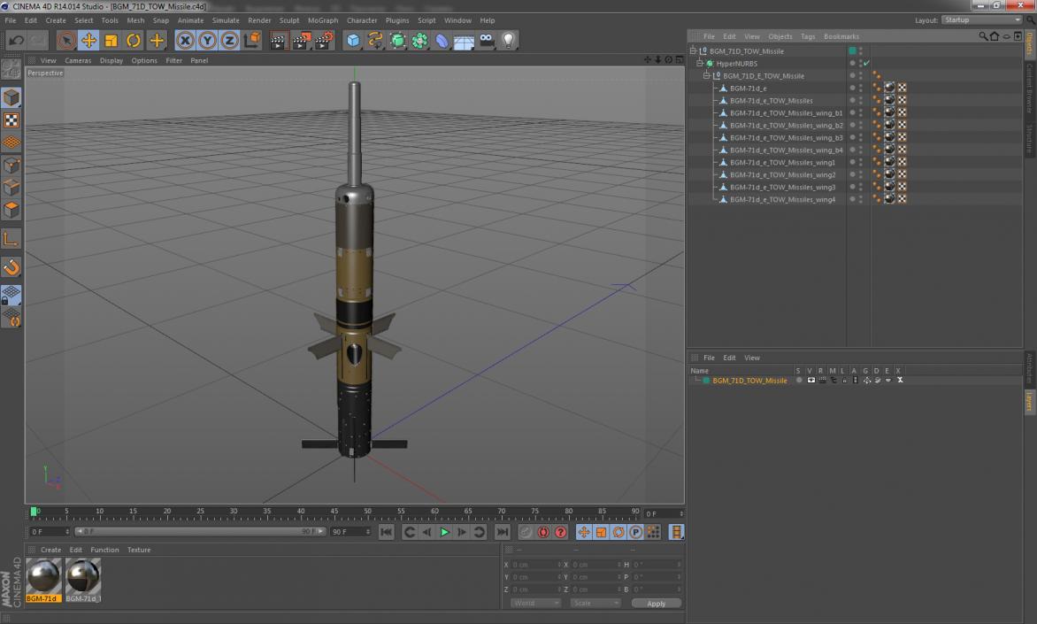 BGM 71D TOW Missile 3D model