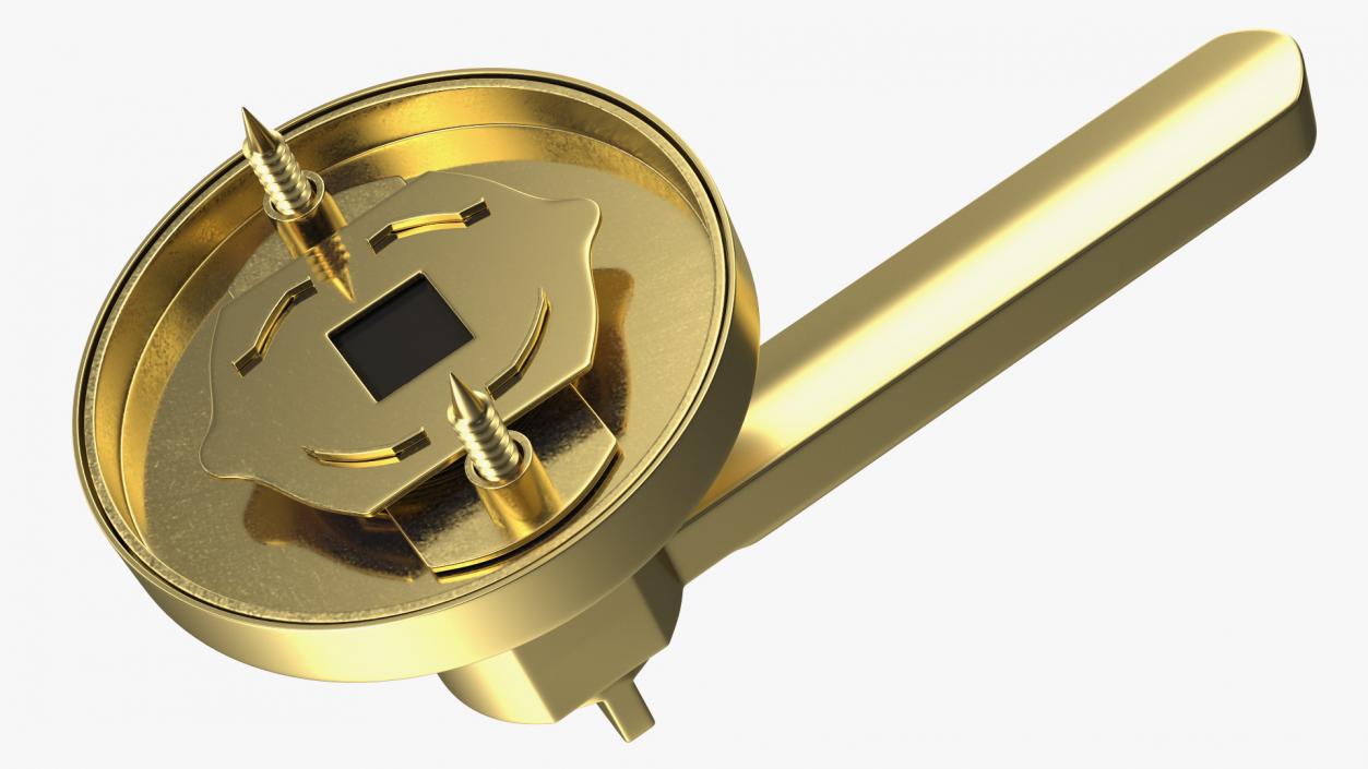 Passage Door Lock with Handle Gold 3D model