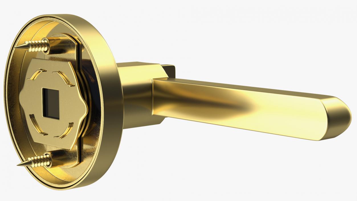 Passage Door Lock with Handle Gold 3D model