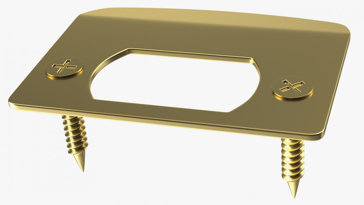 Passage Door Lock with Handle Gold 3D model