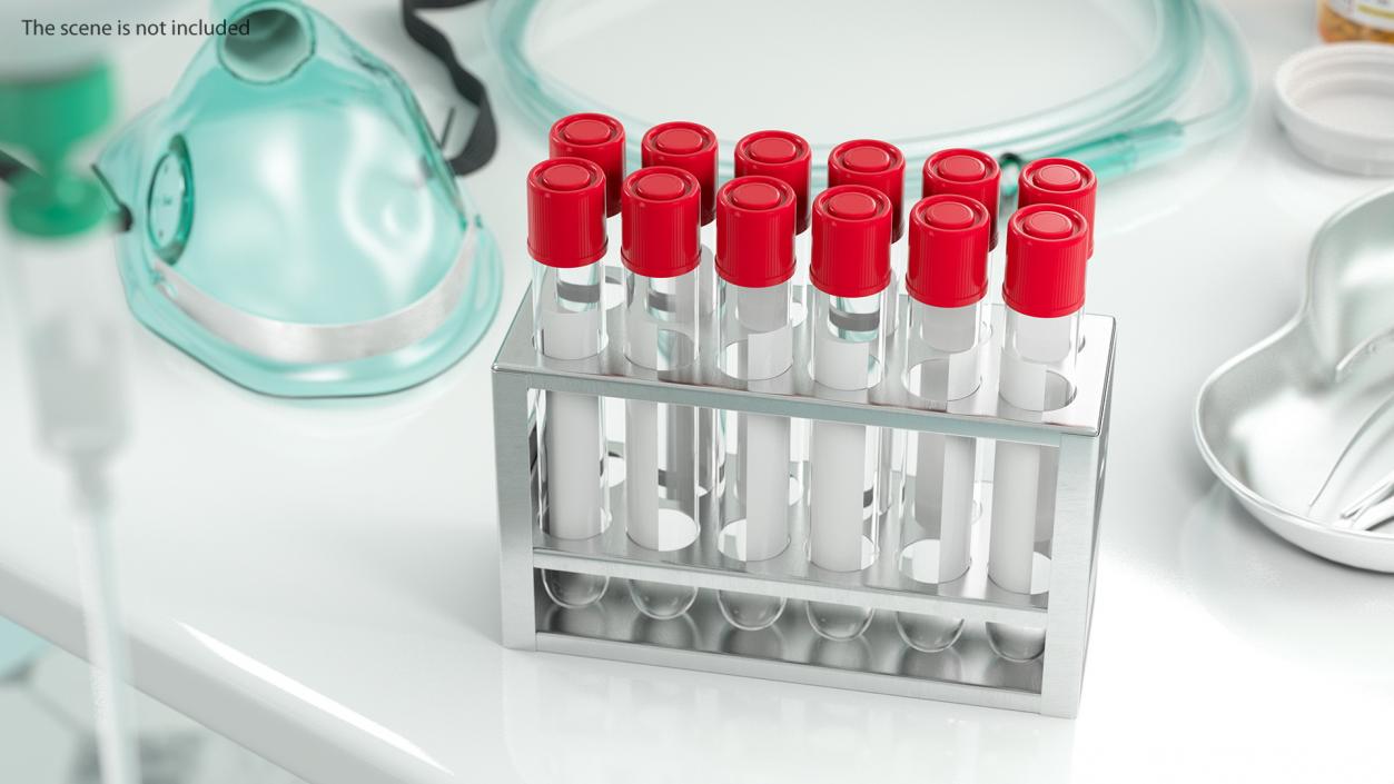 3D Steel Test Tube Rack with Test Tubes