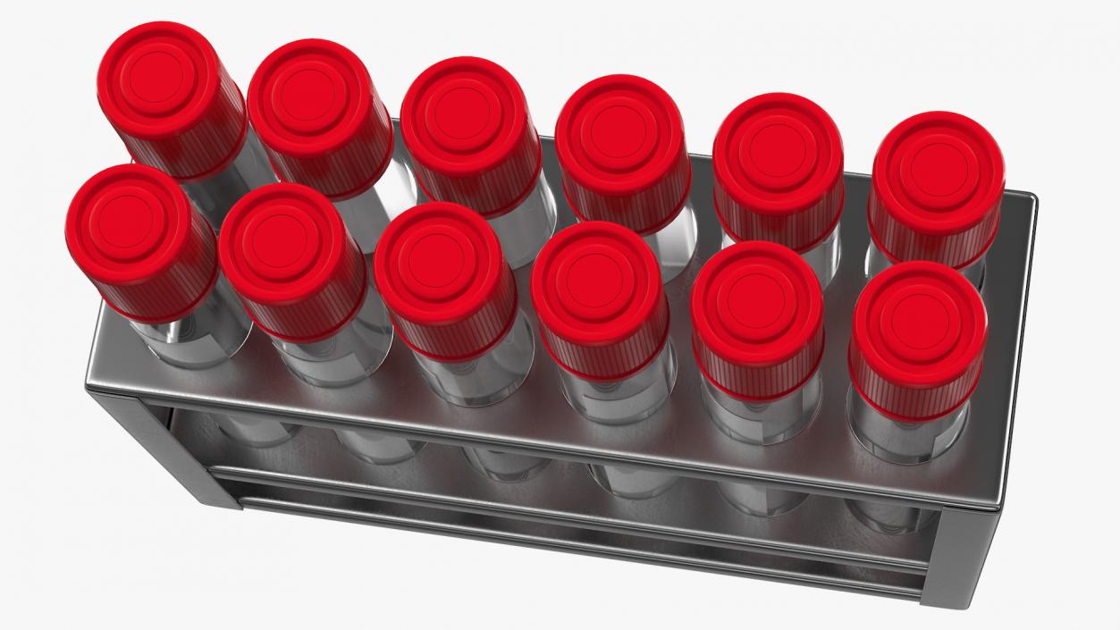 3D Steel Test Tube Rack with Test Tubes