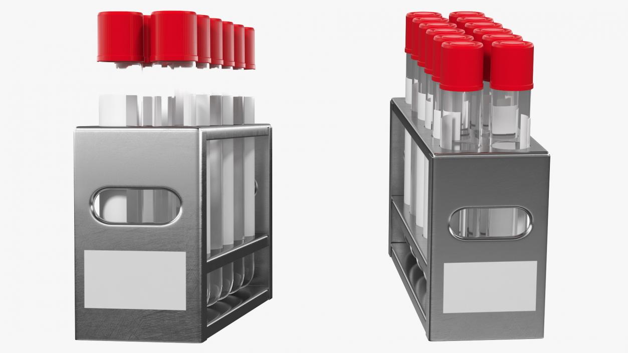 3D Steel Test Tube Rack with Test Tubes