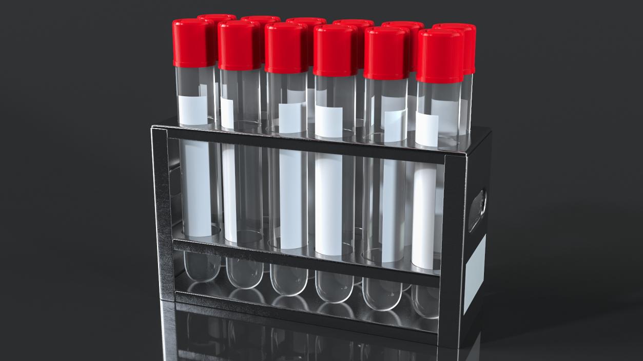 3D Steel Test Tube Rack with Test Tubes