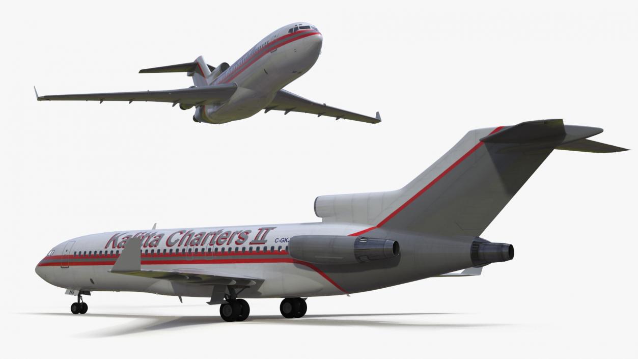 3D Charter Boeing 727-100 Kalitta Charters Rigged