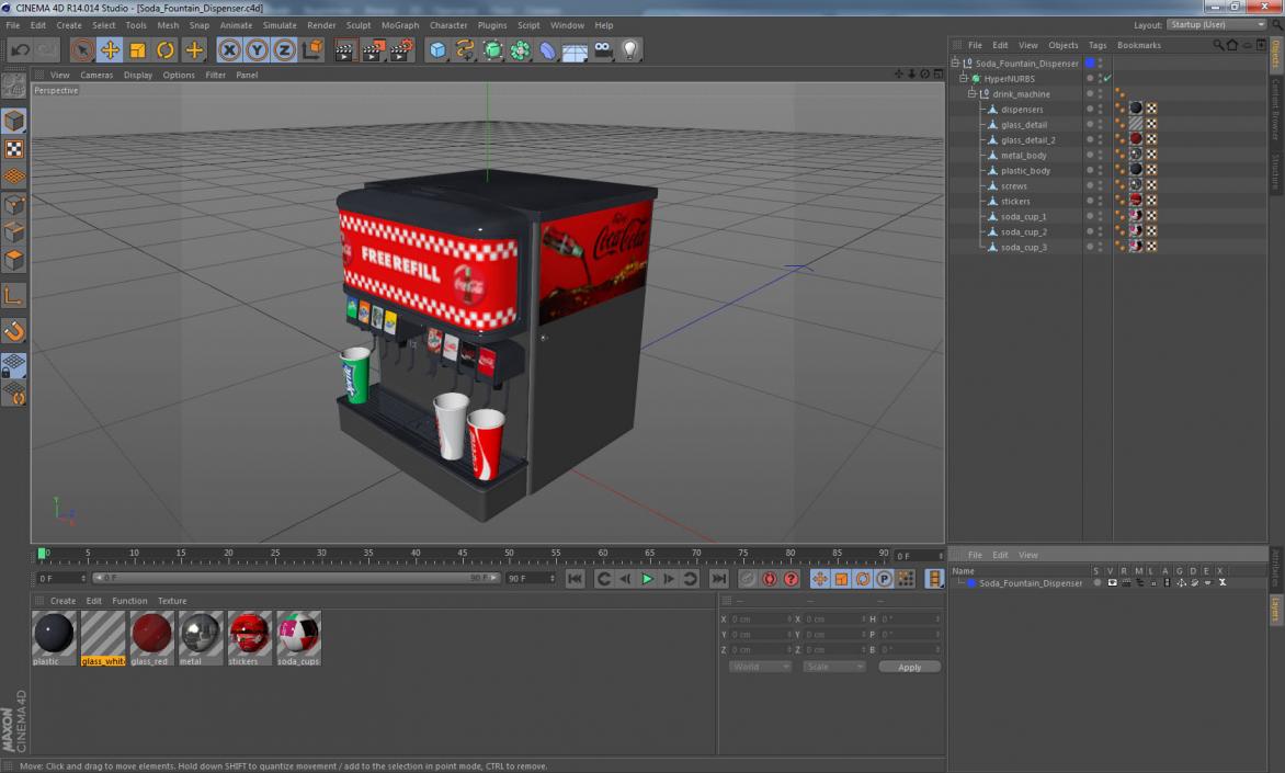 3D Soda Fountain Dispenser model