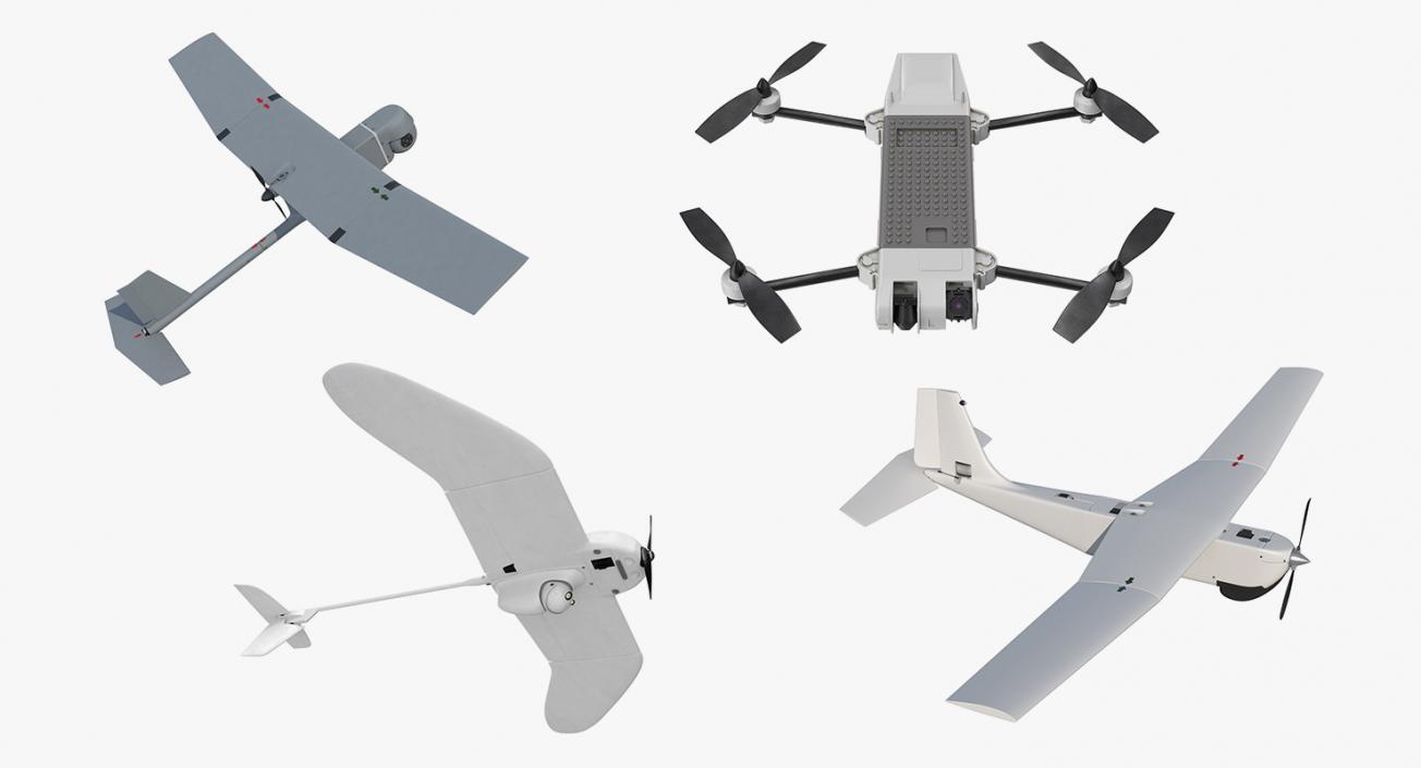 Small Military UAVs Rigged Collection 3D