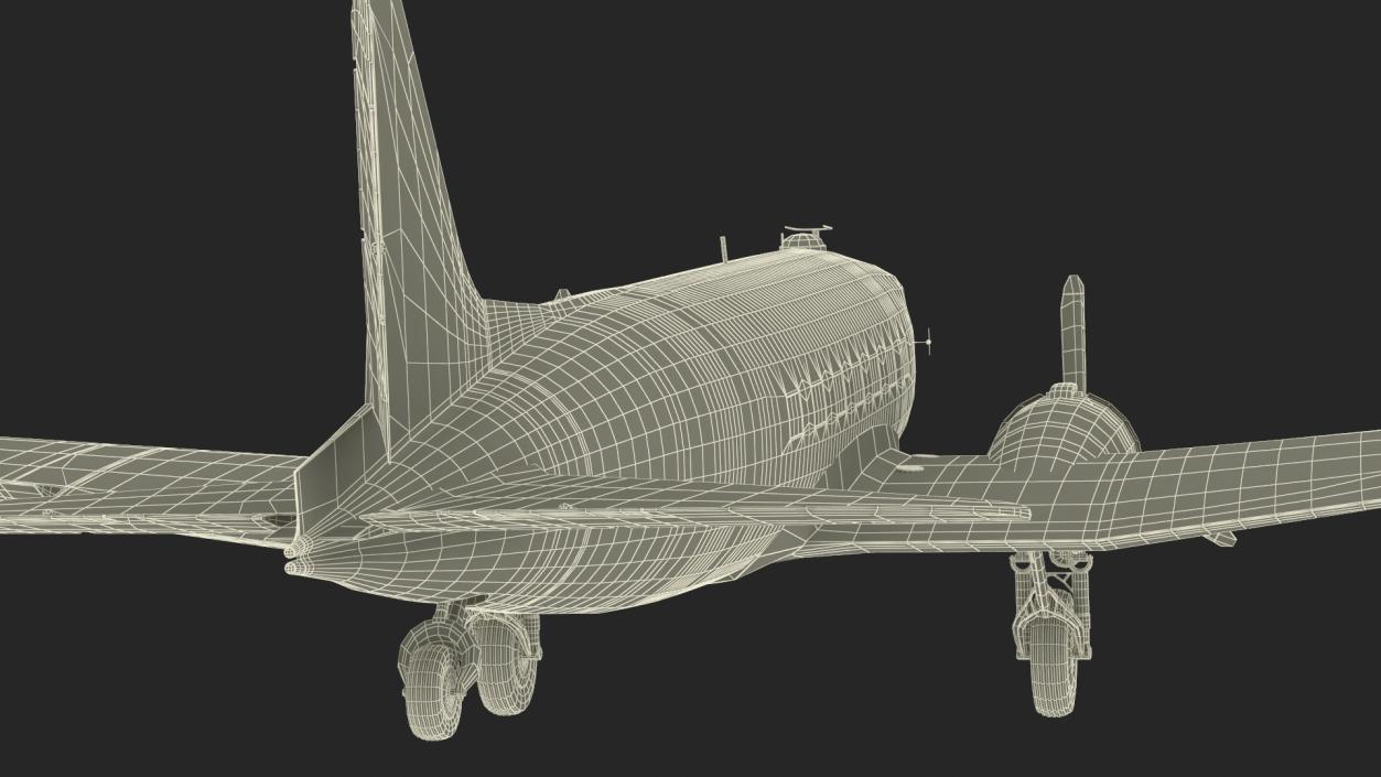 World War II C-47 Skytrain Aircraft Rigged 3D