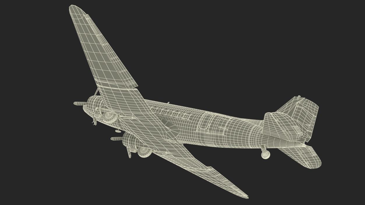 World War II C-47 Skytrain Aircraft Rigged 3D