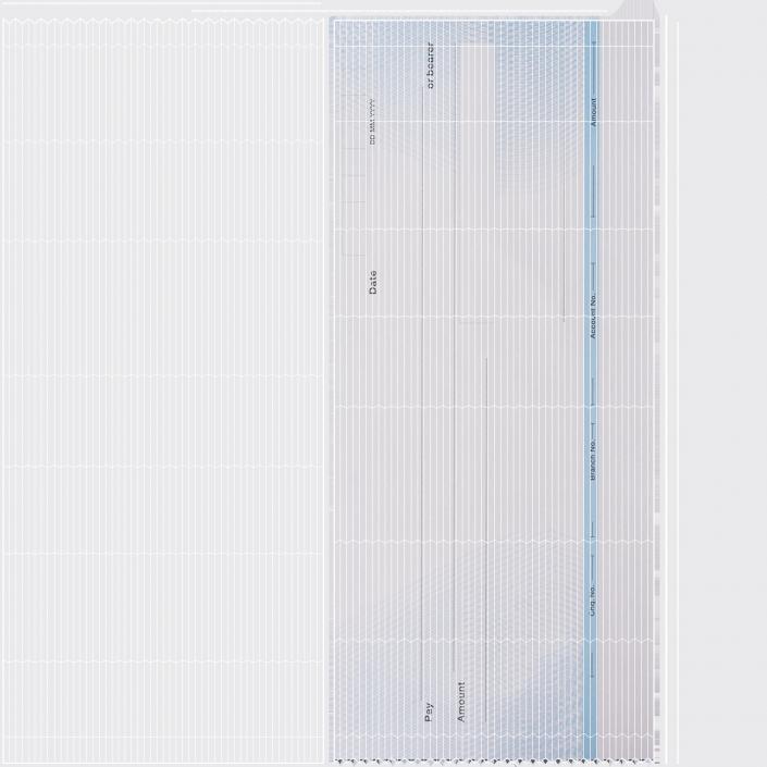 3D Torn Off Blank Bank Cheque