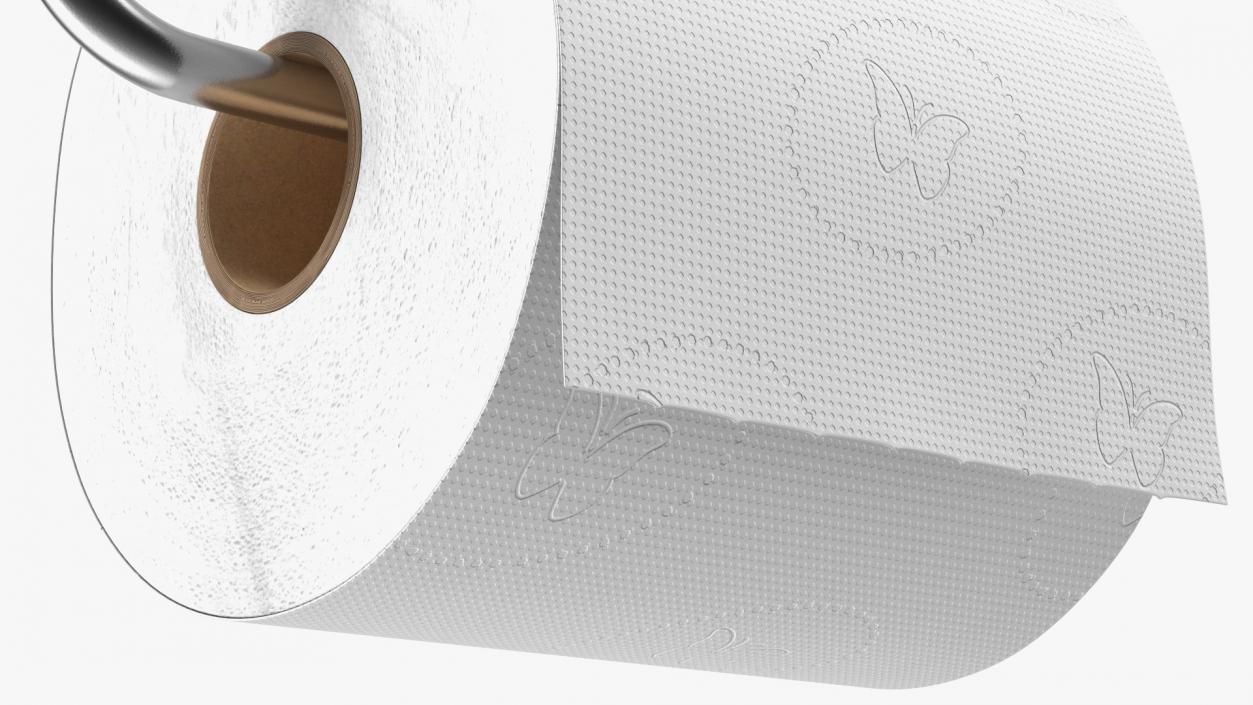 Toilet Roll Holder With Paper 3D model