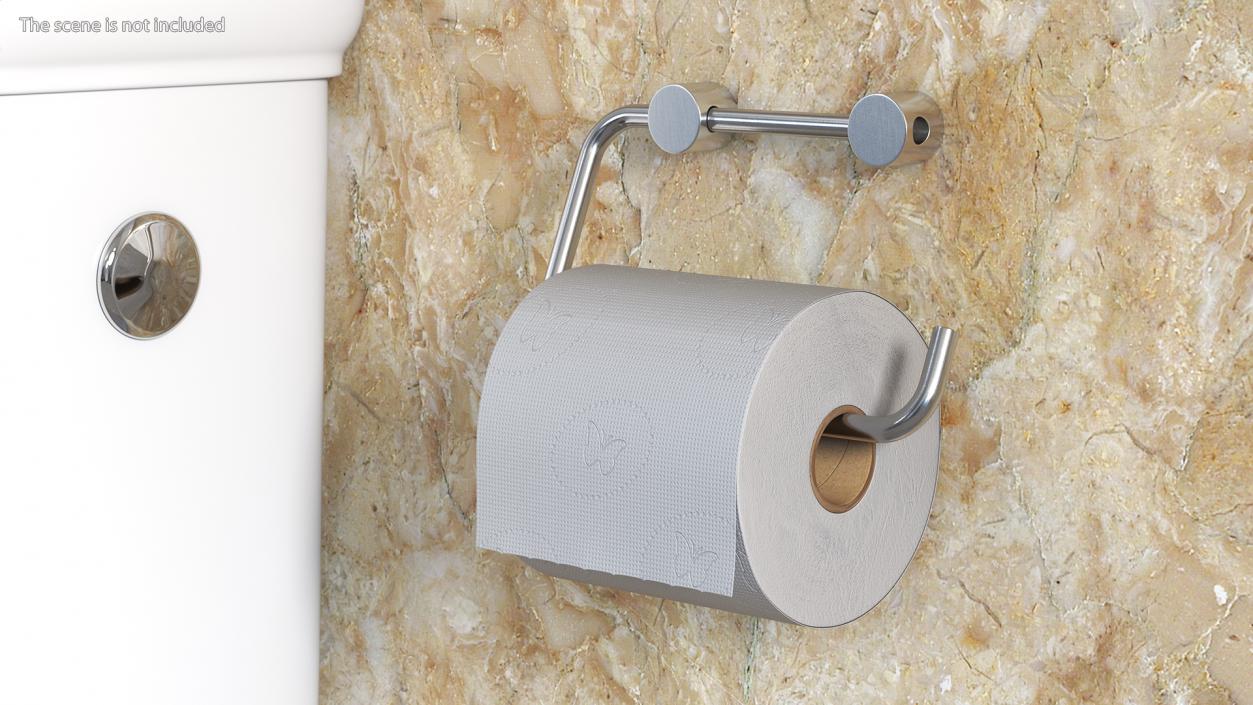 Toilet Roll Holder With Paper 3D model