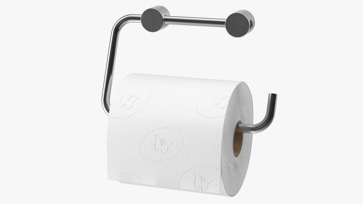 Toilet Roll Holder With Paper 3D model