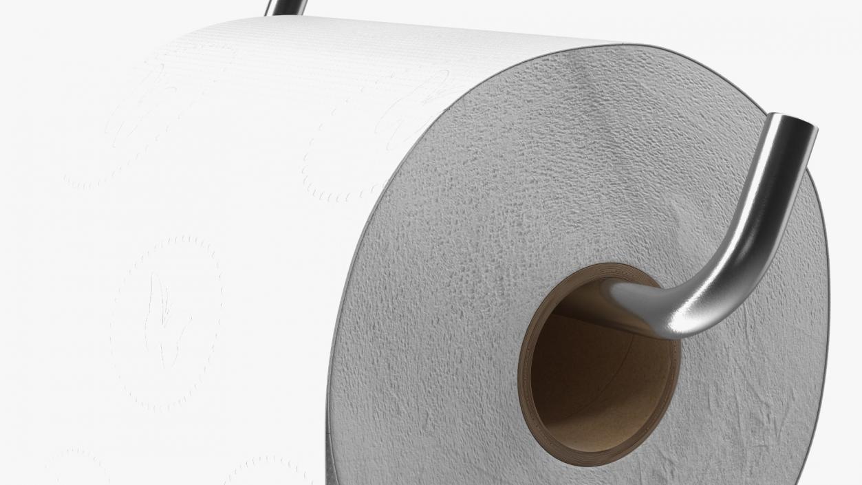 Toilet Roll Holder With Paper 3D model