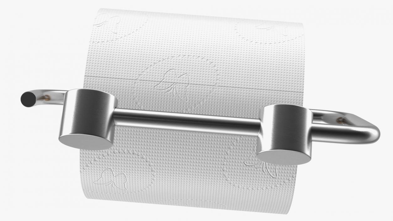 Toilet Roll Holder With Paper 3D model