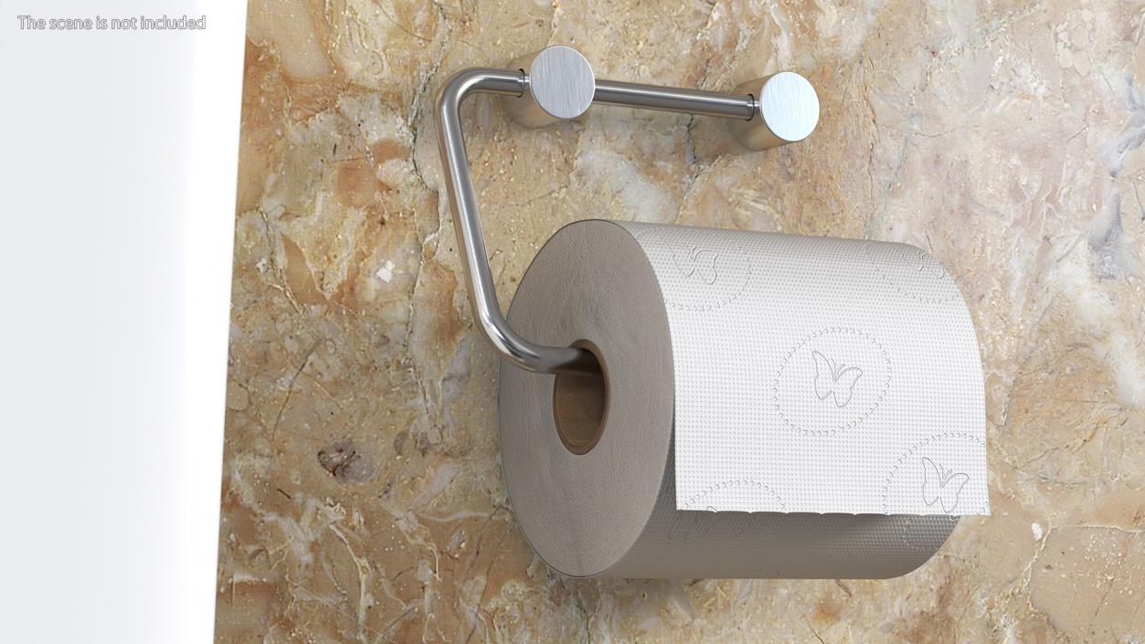 Toilet Roll Holder With Paper 3D model