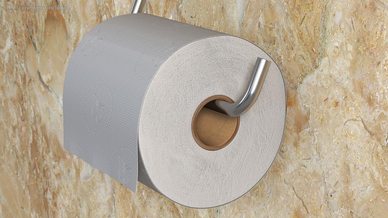 Toilet Roll Holder With Paper 3D model