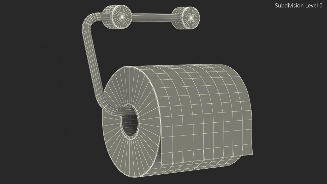 Toilet Roll Holder With Paper 3D model