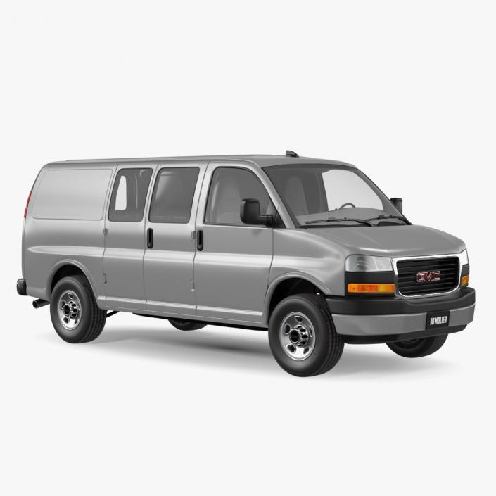 3D GMC Savana Van Grey Rigged