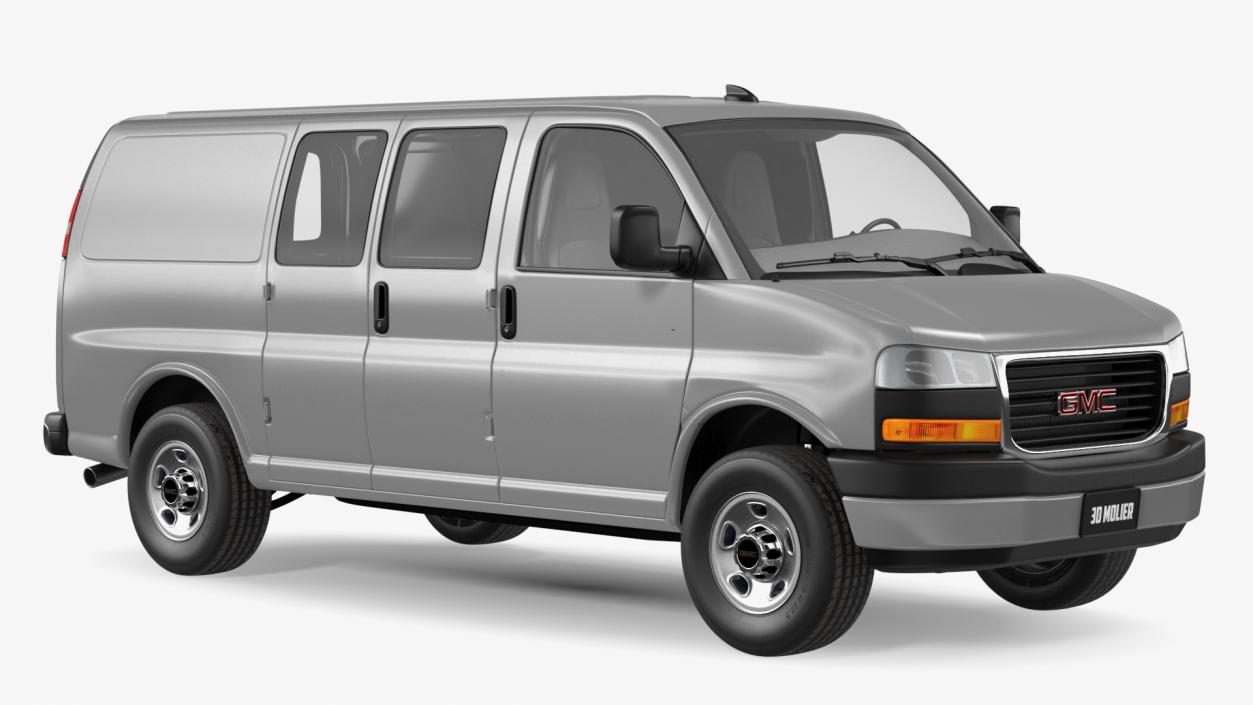 3D GMC Savana Van Grey Rigged