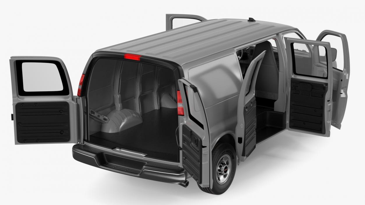 3D GMC Savana Van Grey Rigged