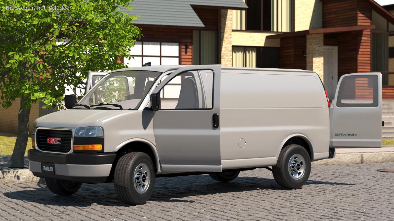 3D GMC Savana Van Grey Rigged