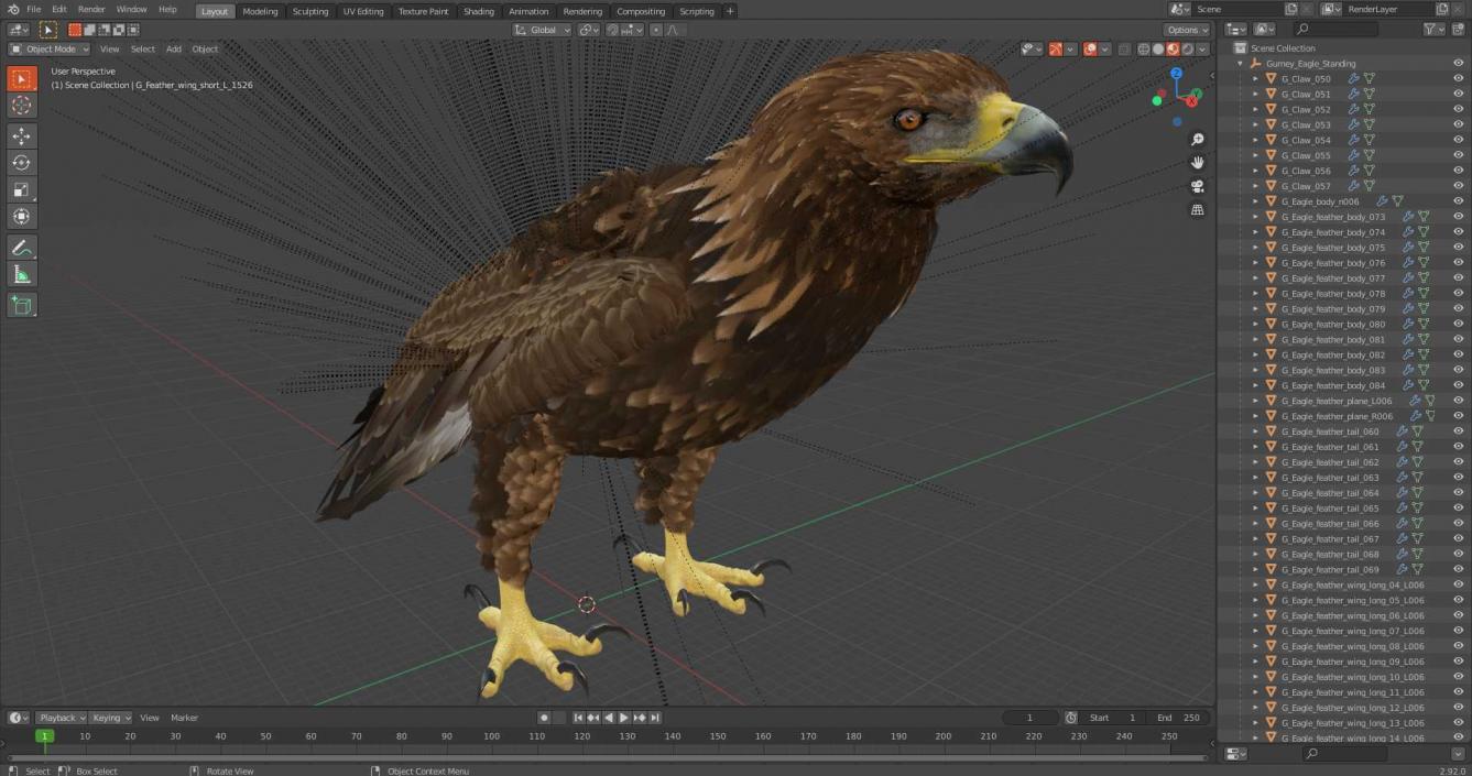 3D Gurney Eagle Standing