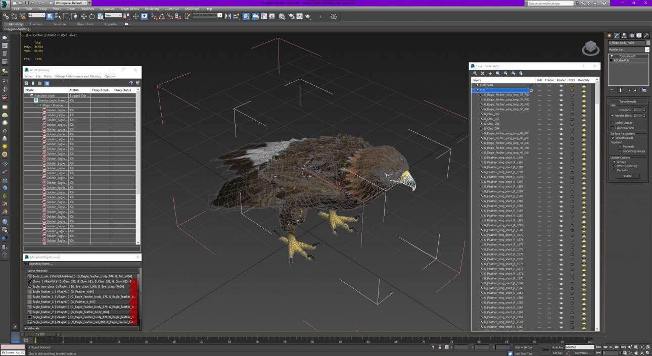 3D Gurney Eagle Standing