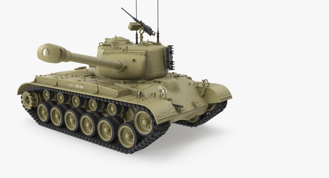 3D model M26 Heavy Tank Pershing Rigged