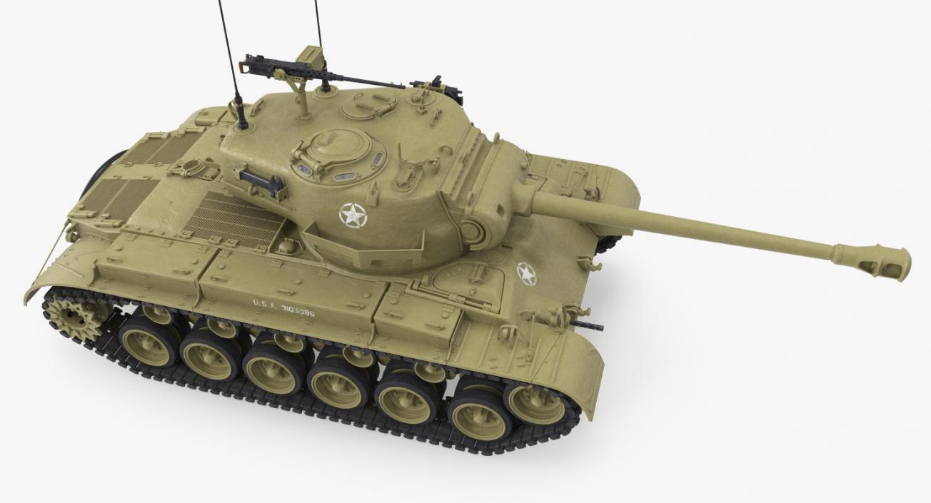 3D model M26 Heavy Tank Pershing Rigged