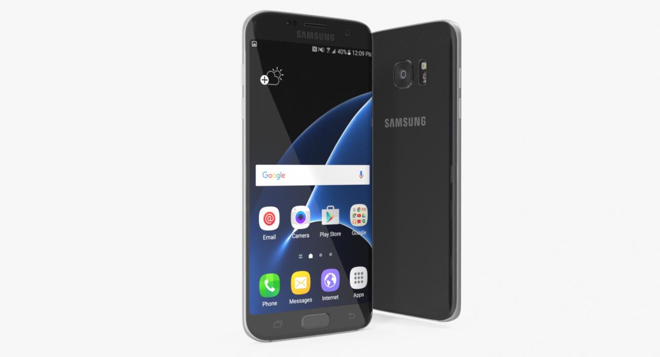 3D Samsung Galaxy S7 Edge Black model