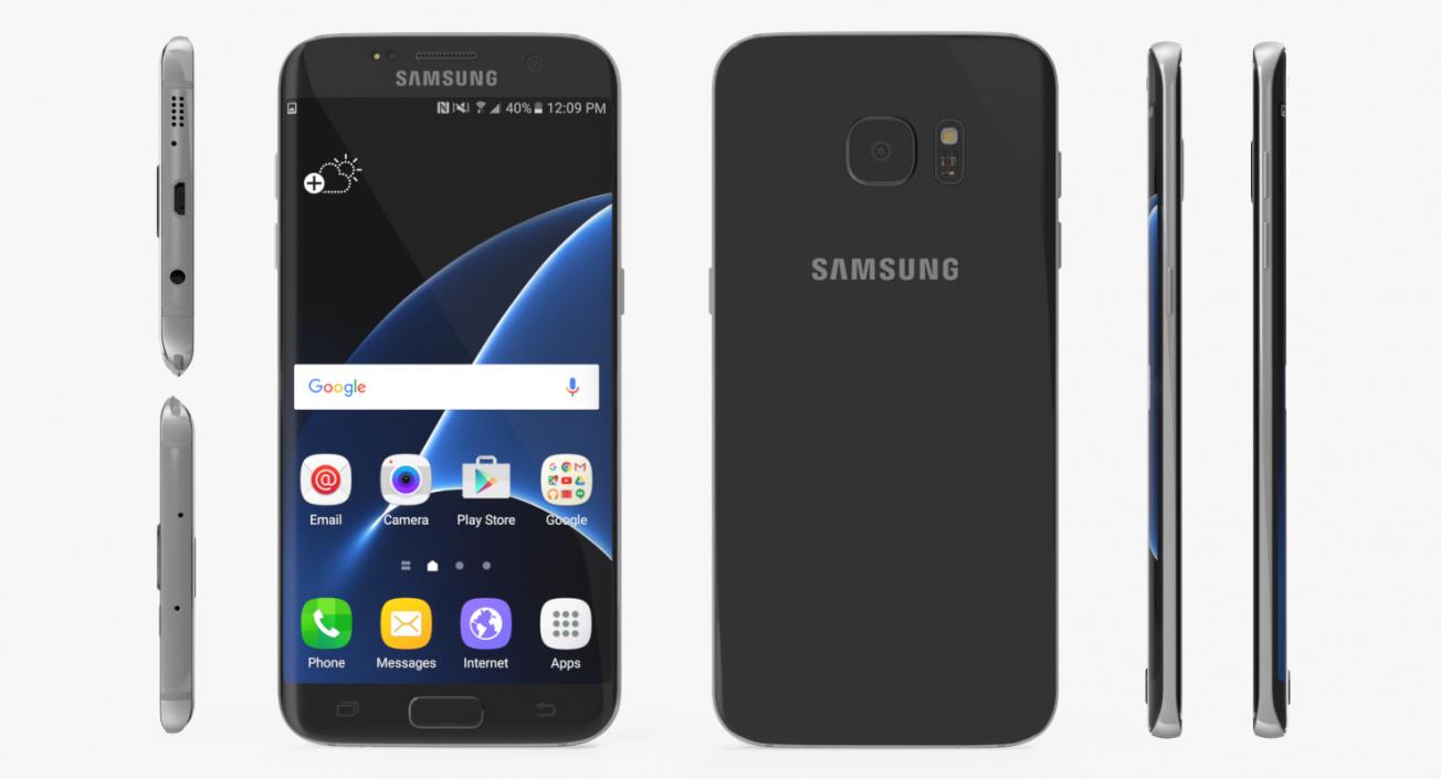 3D Samsung Galaxy S7 Edge Black model