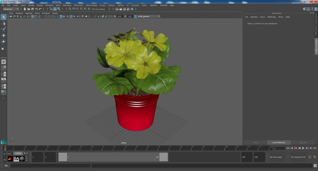 Potted Primrose Common Yellow 3D model