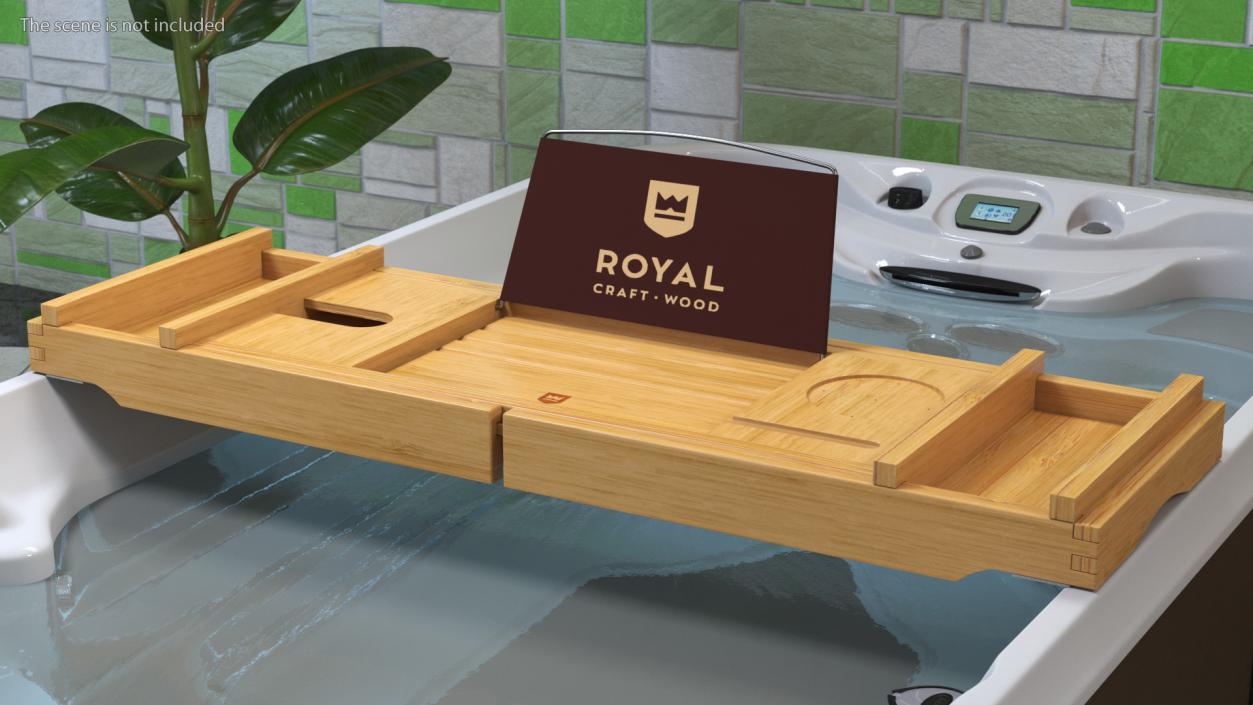 Bamboo Bathtub Tray 3D model