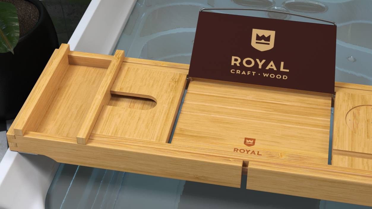 Bamboo Bathtub Tray 3D model