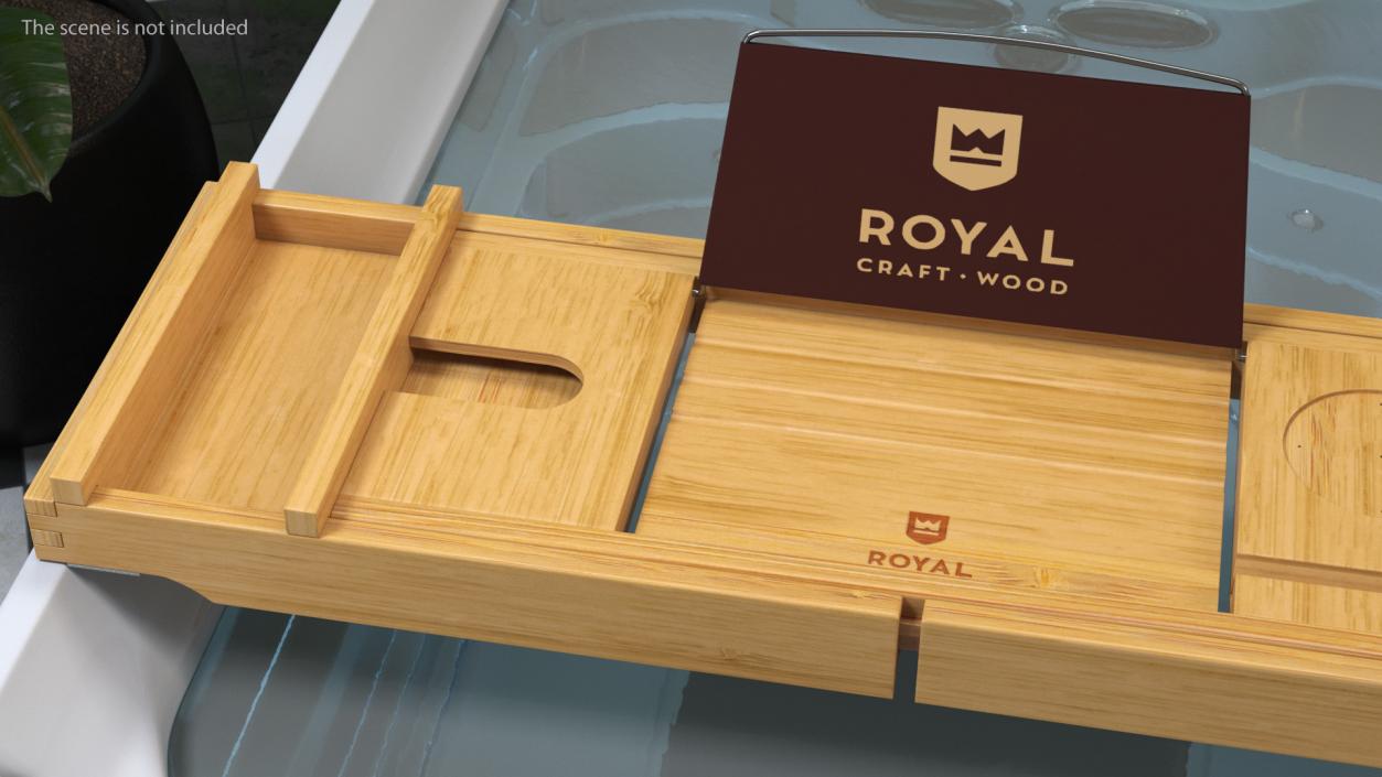 Bamboo Bathtub Tray 3D model