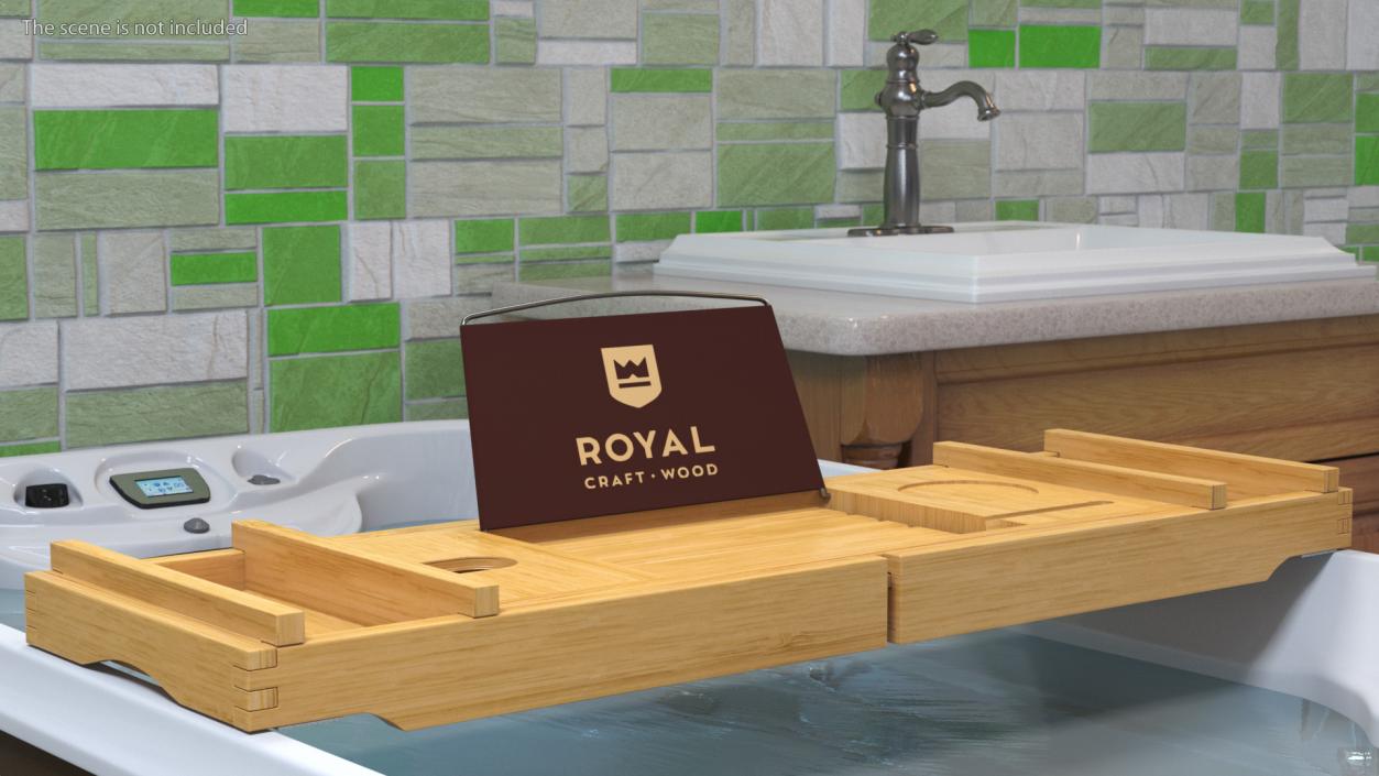 Bamboo Bathtub Tray 3D model