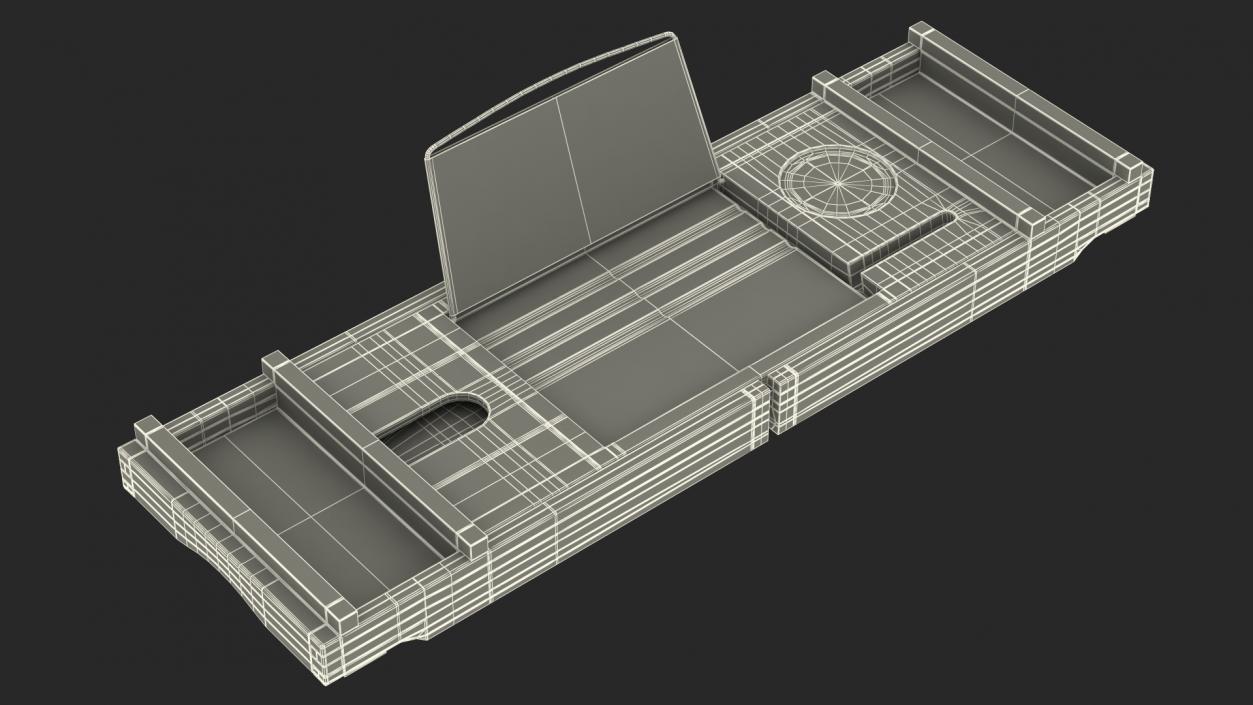 Bamboo Bathtub Tray 3D model