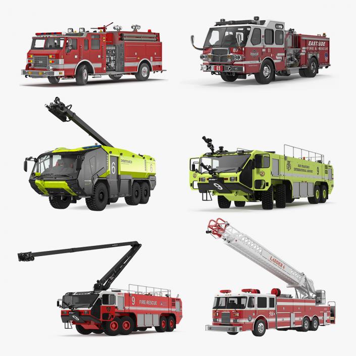 3D Rigged Fire Trucks Collection 5