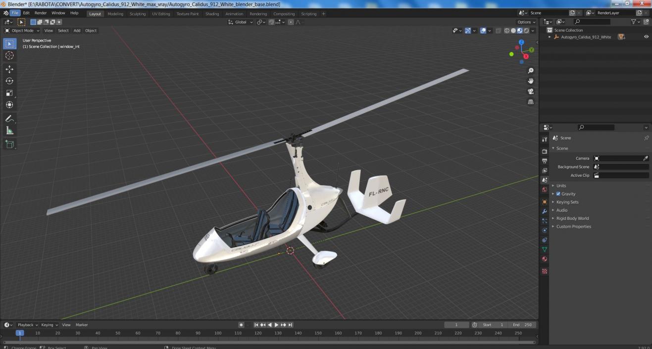 3D Autogyro Calidus 912 White