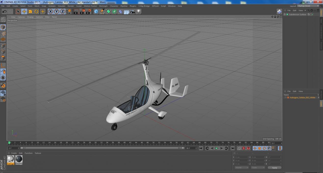 3D Autogyro Calidus 912 White