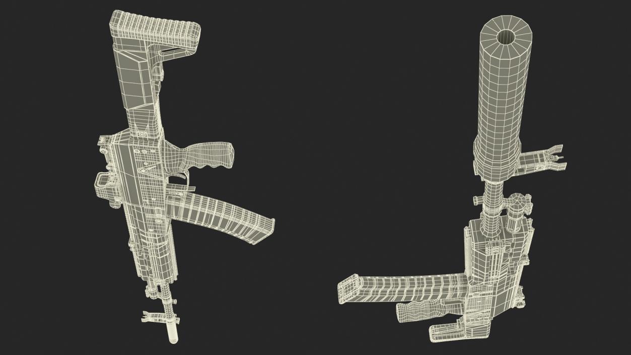 3D model Russian Assault Rifle AK-12 2011 with Silencer Old