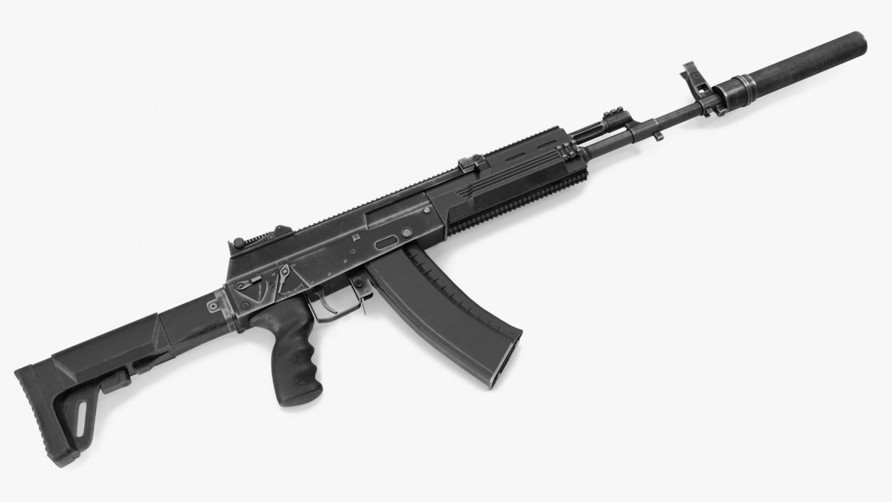 3D model Russian Assault Rifle AK-12 2011 with Silencer Old