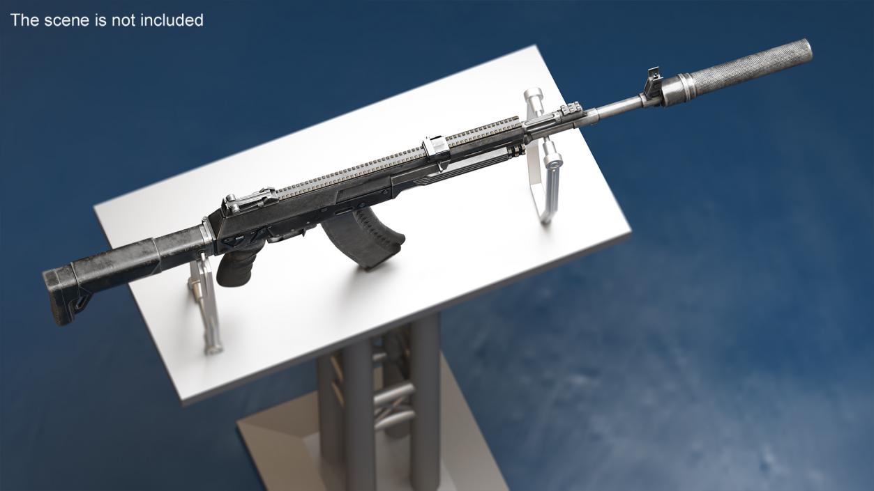 3D model Russian Assault Rifle AK-12 2011 with Silencer Old