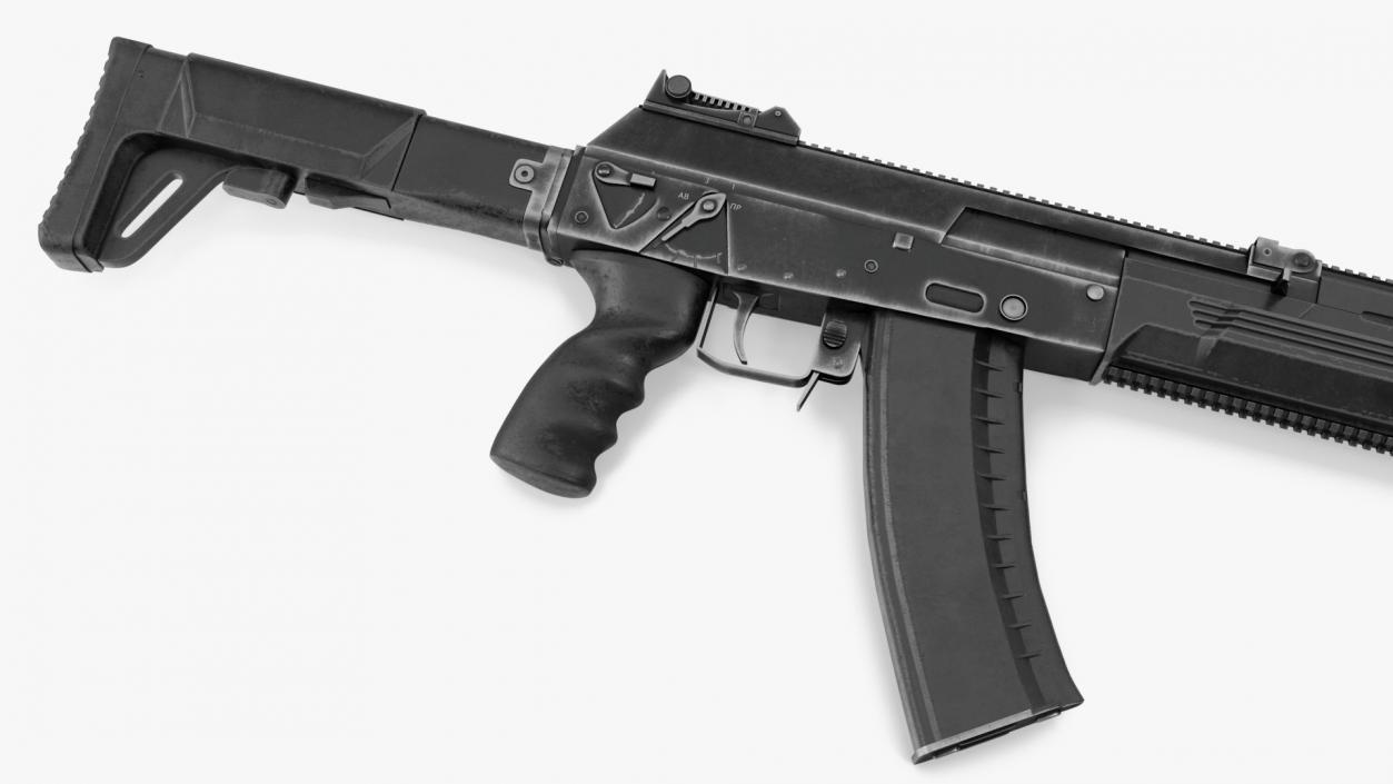 3D model Russian Assault Rifle AK-12 2011 with Silencer Old