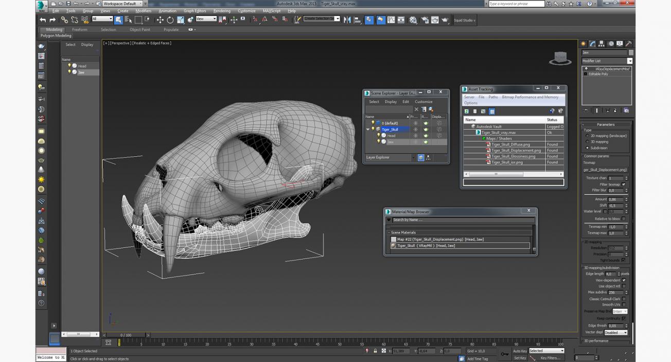 3D Tiger Skull